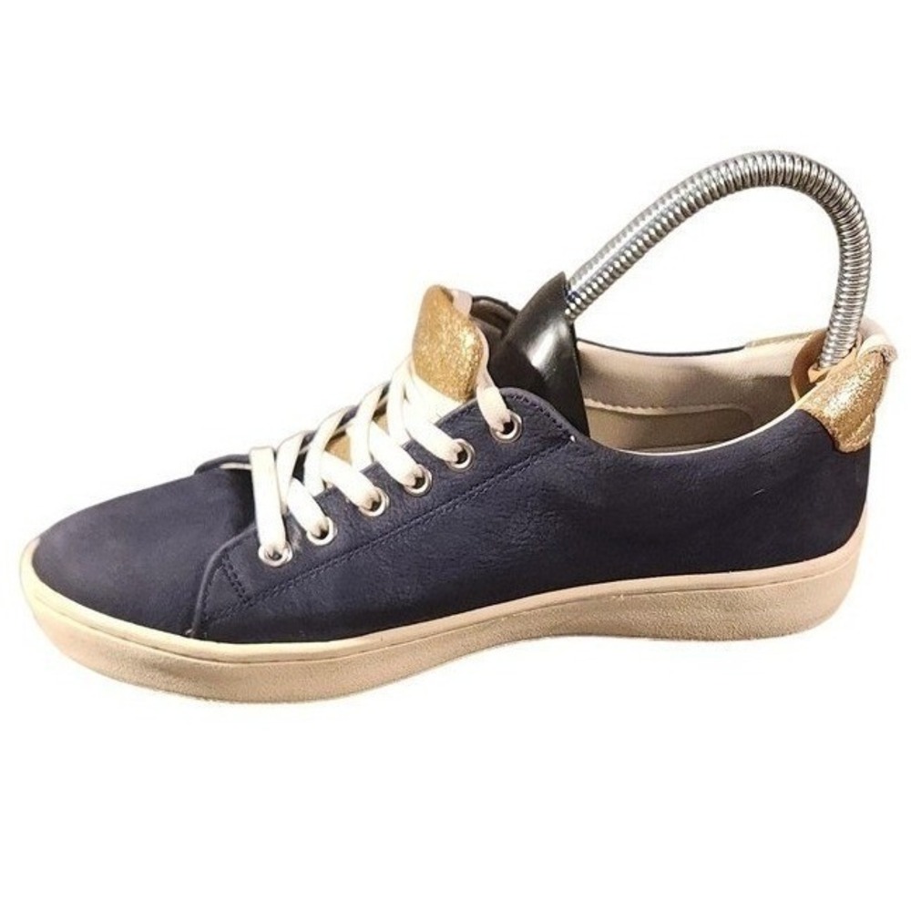 Fly London Shoes Womens Size 7.5 Blue Gold‎ Leather Low Top Sneakers P1438004
